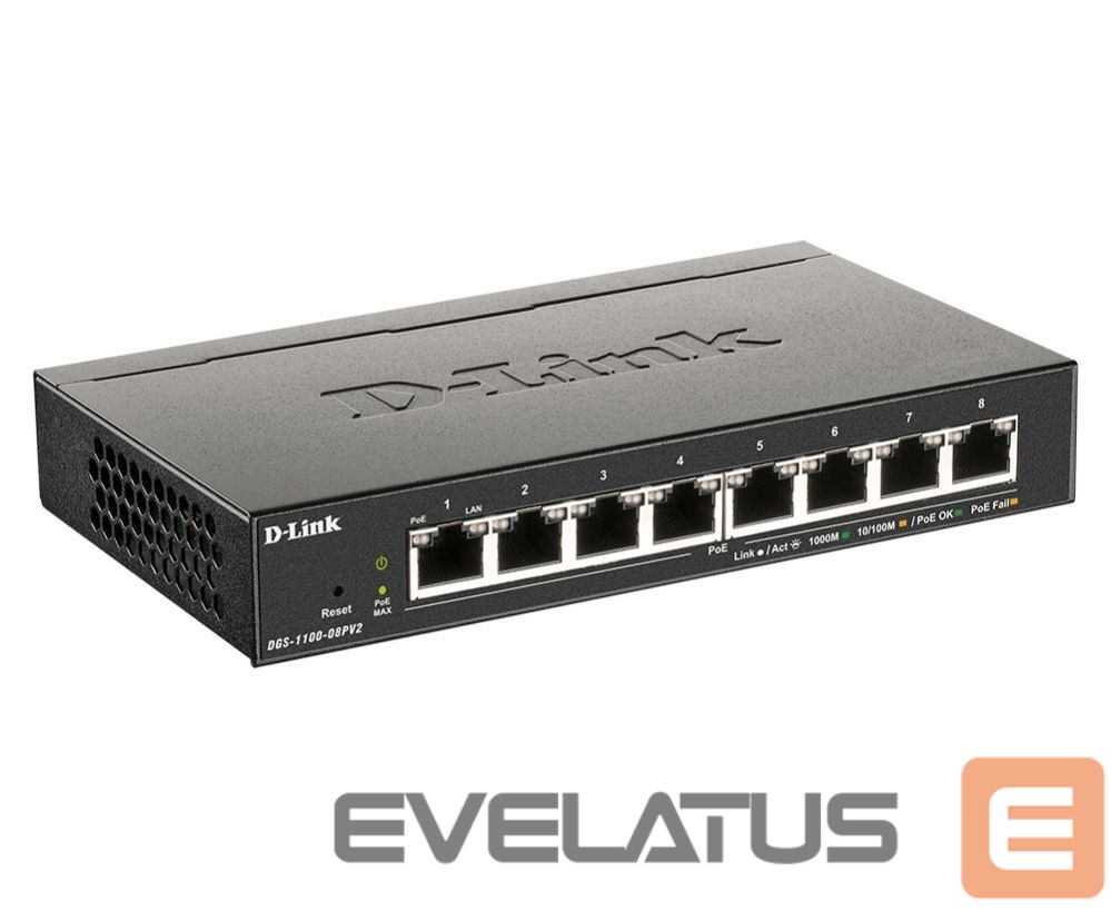 Server - Other Accessories D-link 8-Port Gigabit PoE Smart Managed Switch DGS-1100-08PV2 Web managed, Desktop