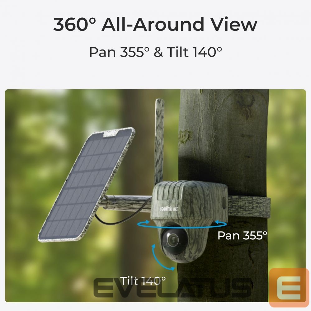 Webcam Reolink Hunting Camera with Solar Panel Go Series G450 PTZ 8 MP Fixed Micro SD, Max. 128 GB
