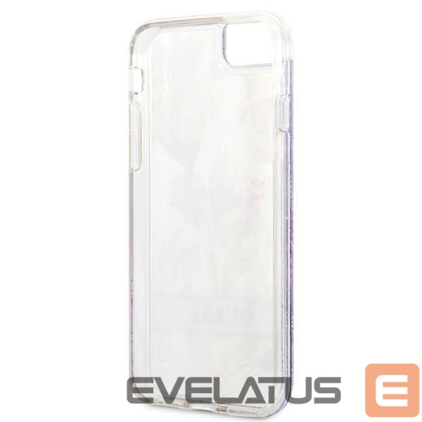 Back panel cover Guess Guess Flower Liquid Glitter case for iPhone SE 2022 / SE 2020 / 7 / 8 - purple