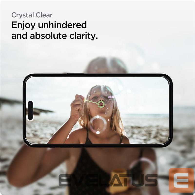 Protective glass Spigen Spigen ALM Glass FC tempered glass for iPhone 15 - black 2 pcs.