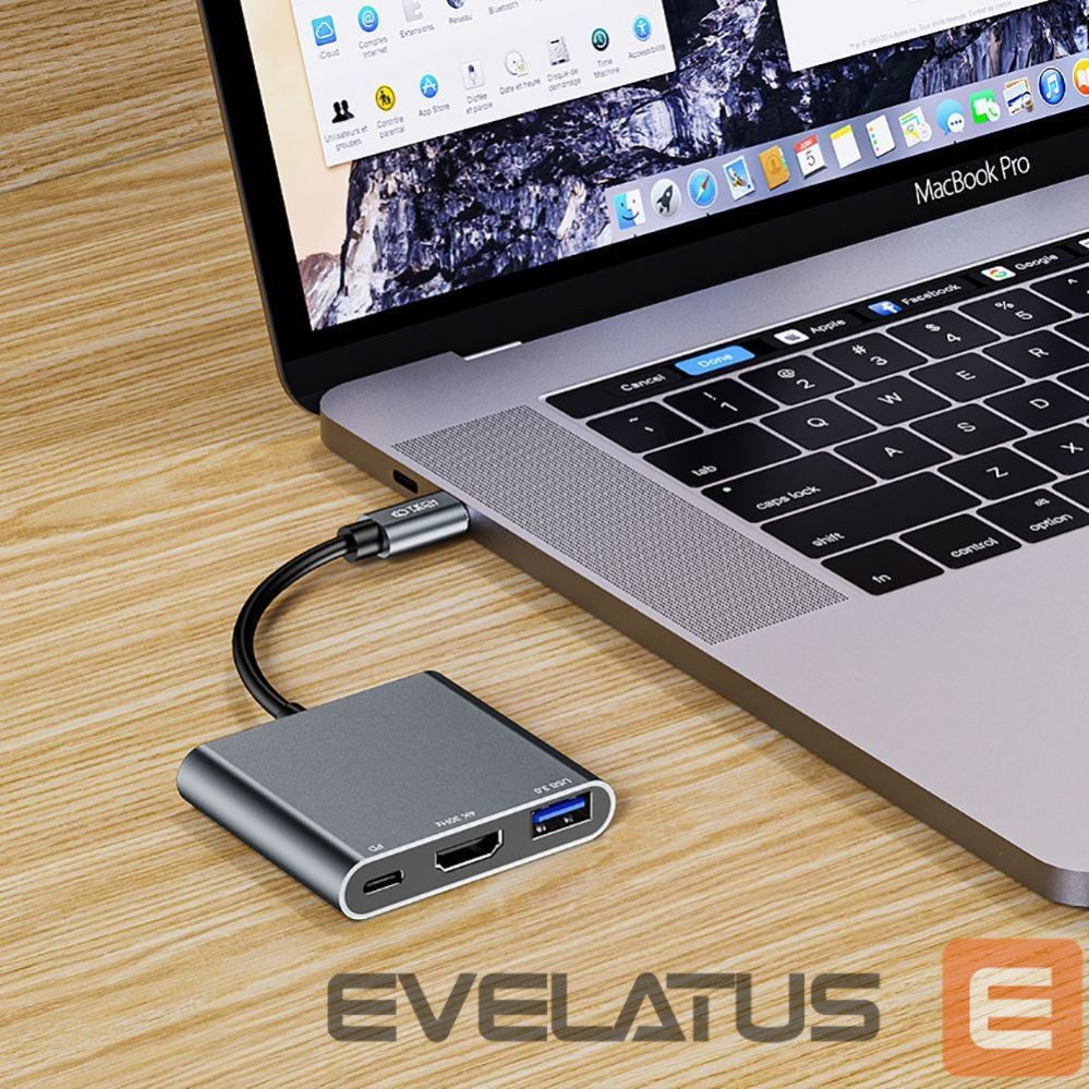 Other Computer Accessory Tech-Protect HUB Tech-Protect V1 3in1 USB-C - USB-A 3.0 / USB-C PD 100W / HDMI 4K 30Hz - gray