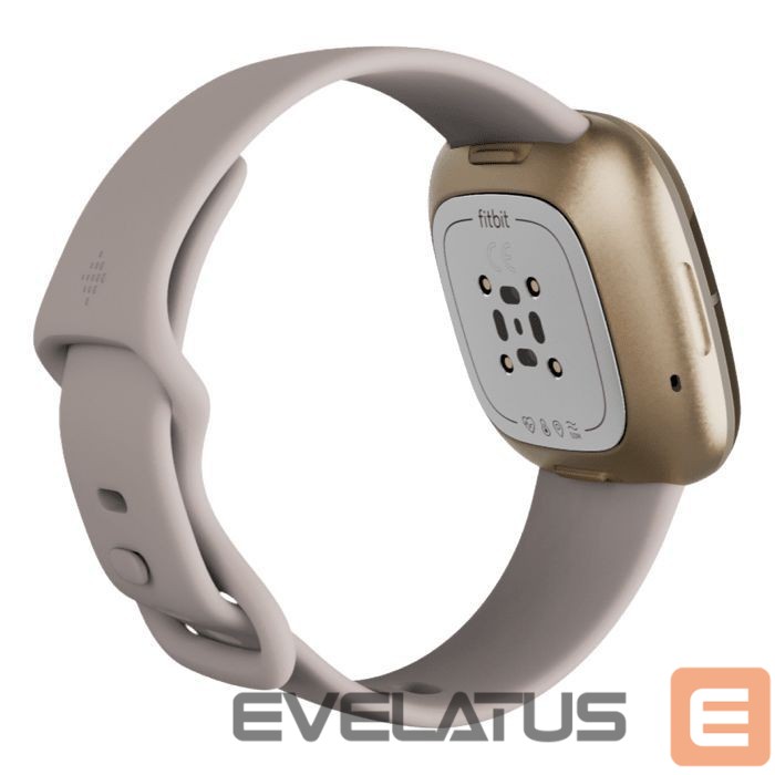 Smart watches Fitbit Sense Lunar Soft Gold Stainless Steel White