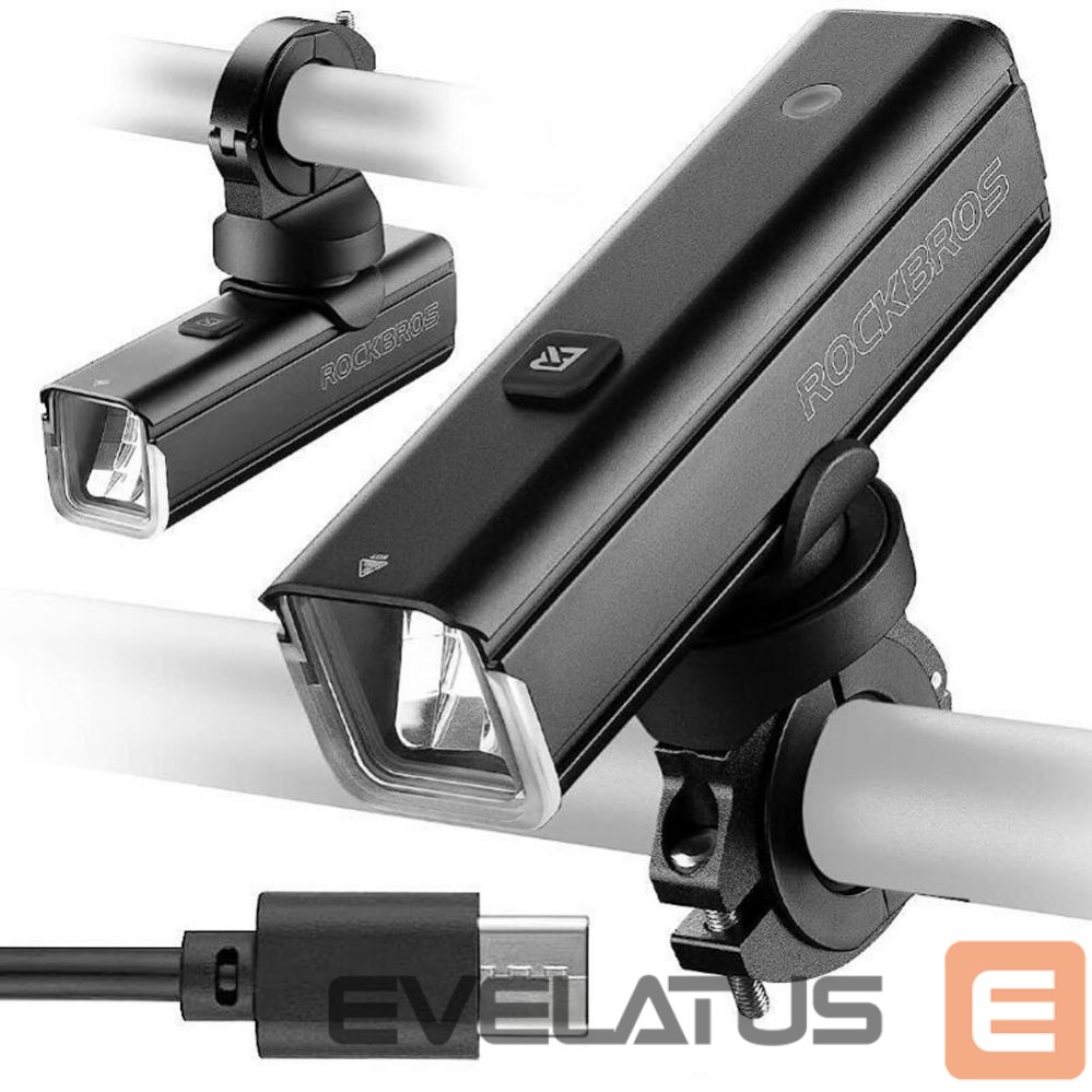 Bicycle accessory Rockbros Rockbros 24610002001 Front Bike Light 1000 lm + USB-C - USB-A Cable - Black