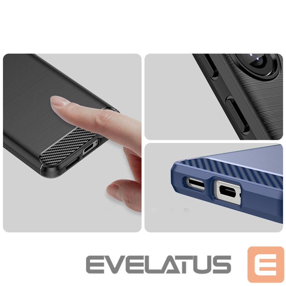 Back panel cover Hurtel Carbon Case for Samsung Galaxy S25 Edge - Black