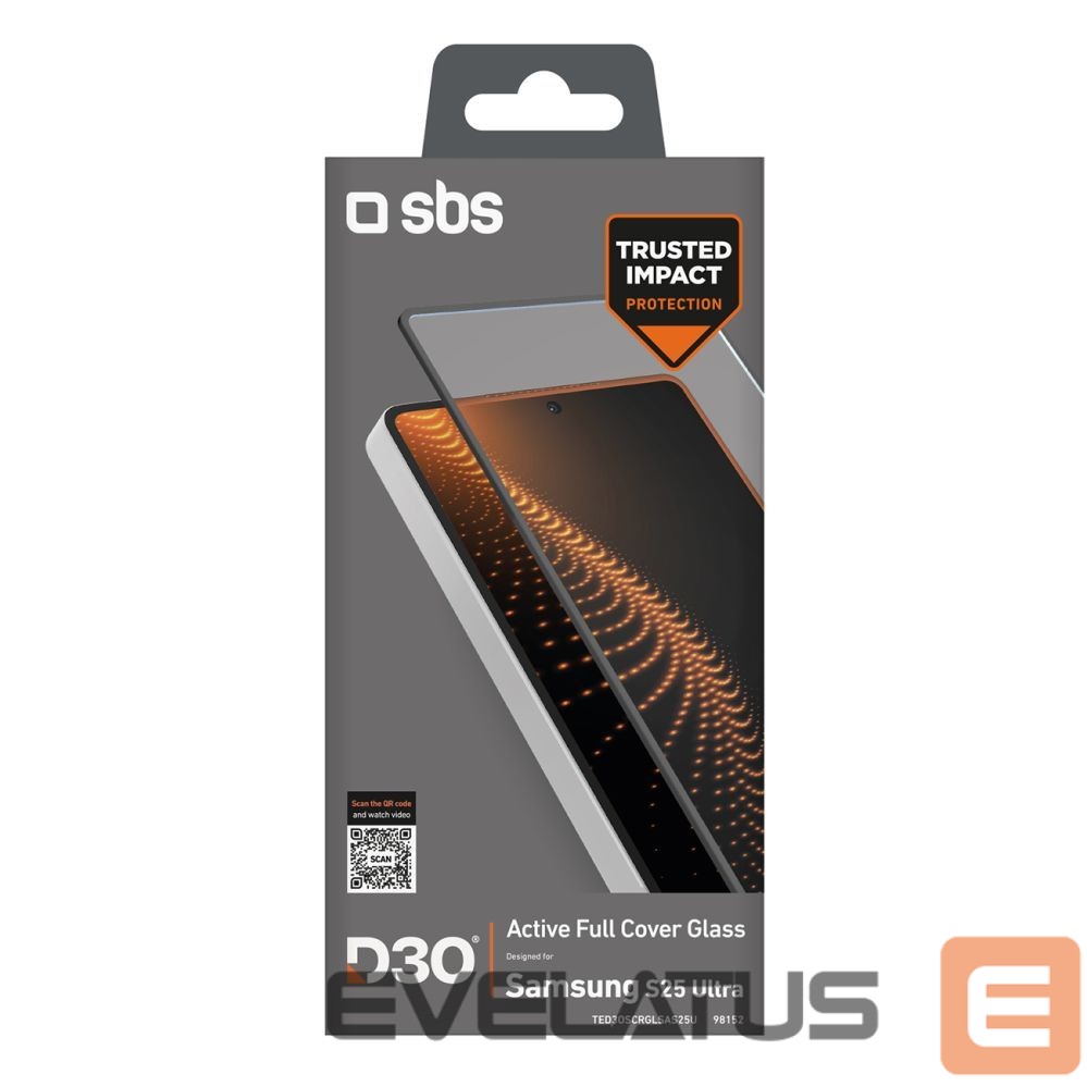 Protective glass SBS SBS Tempered Glass D3O with frame for Samsung Galaxy S25 Ultra