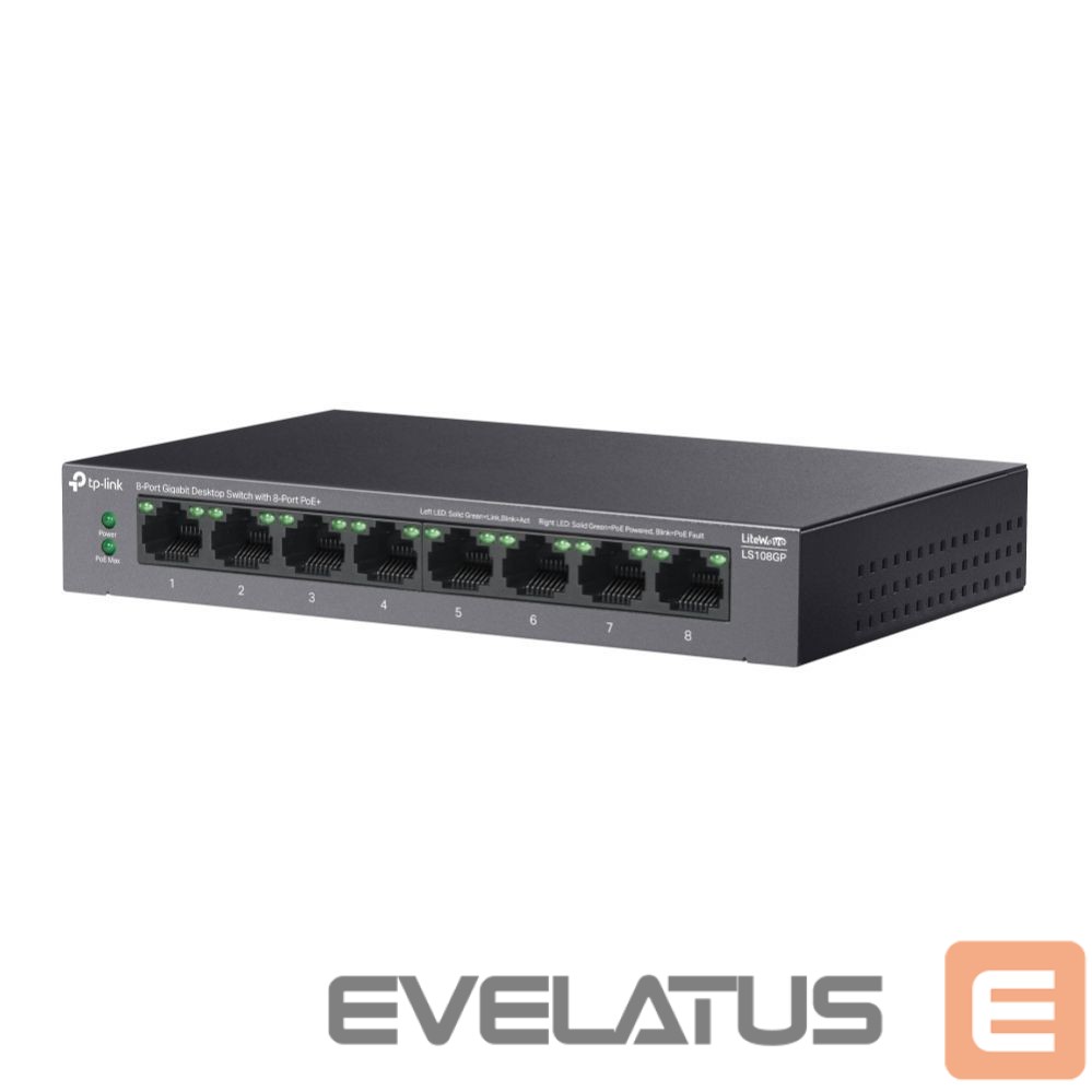 Commutator TP-Link NET SWITCH 8PORT 8POE+/LS108GP