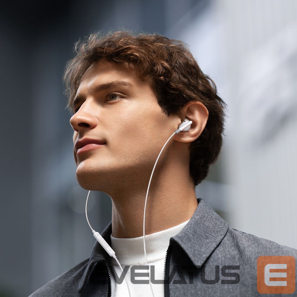 Wired headphones Joyroom Joyroom JR-EW01 in-ear wired mini jack headphones with remote control - white