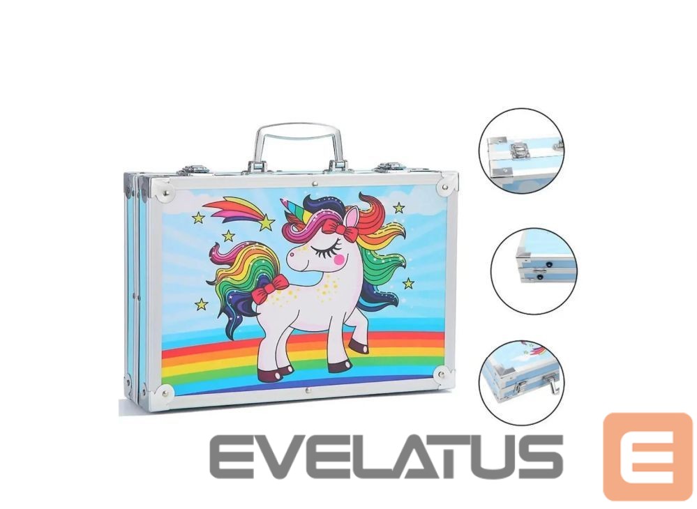 Toys iLike Stationery Art Set for Kids 145pcs Creative Drawing Kit Blue Case Kiddyz KIDD-ART-145B-BL