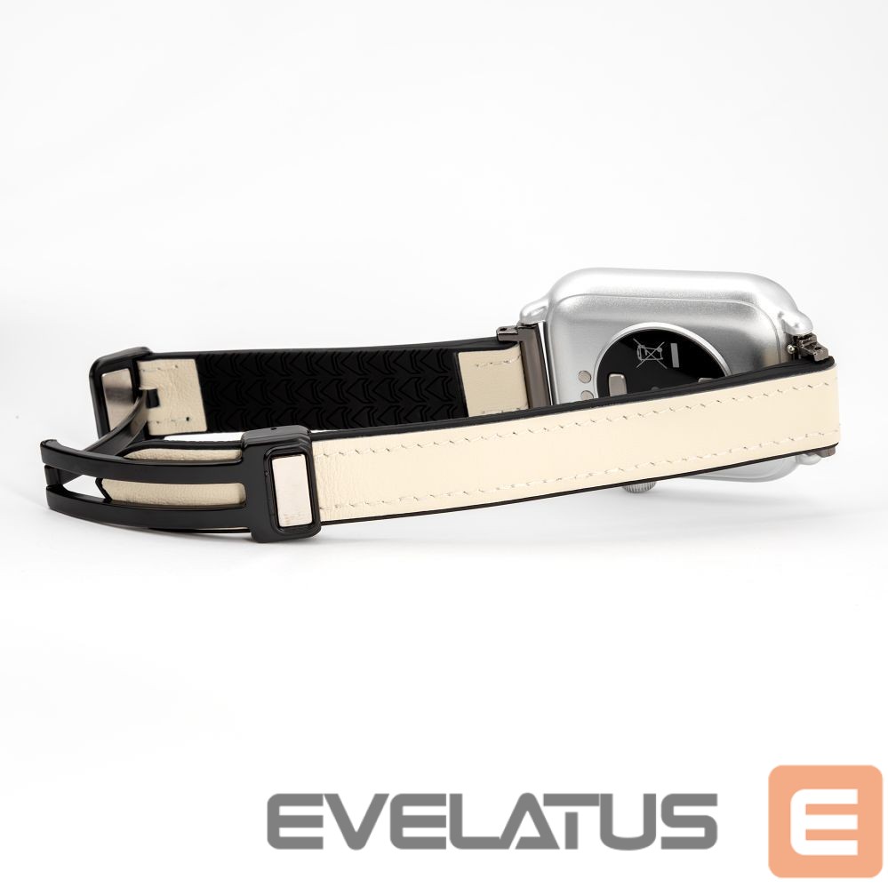Strap Connect 22mm Silicone Leather Watch Strap with Magnetic White