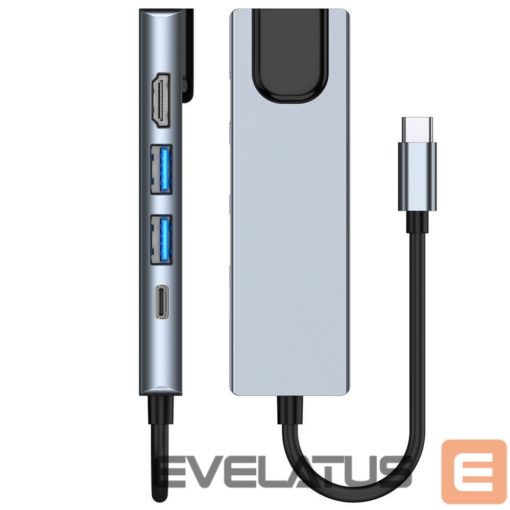 Other Computer Accessory Tech-Protect HUB Tech-Protect V3 5in1 USB-C - USB-A 3.0 / USB-A 2.0 / USB-C / HDMI / RJ45 - gray