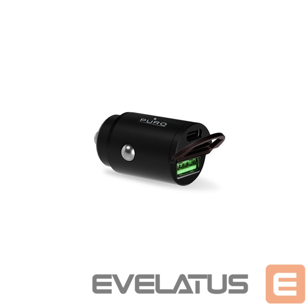 Cable Puro Elektrik Puro Mini 30W Power Delivery USB-C USB-A Car Charger - Black