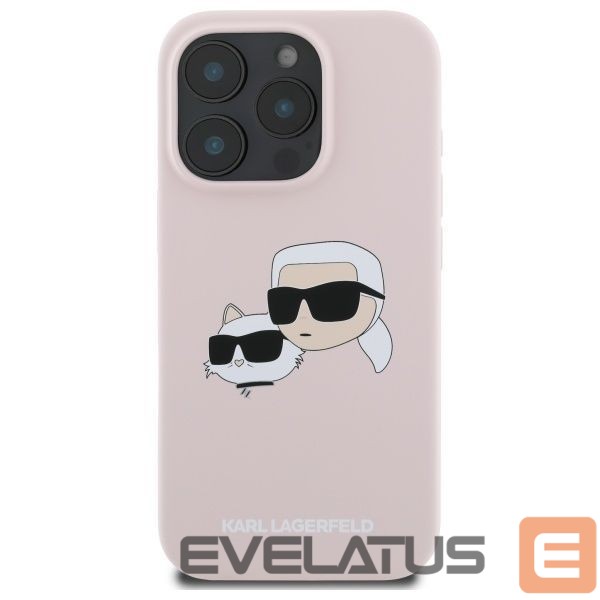Back panel cover Karl Lagerfeld Karl Lagerfeld Silicone Nauble Heads Print MagSafe Case for iPhone 16 Pro Max - Pink