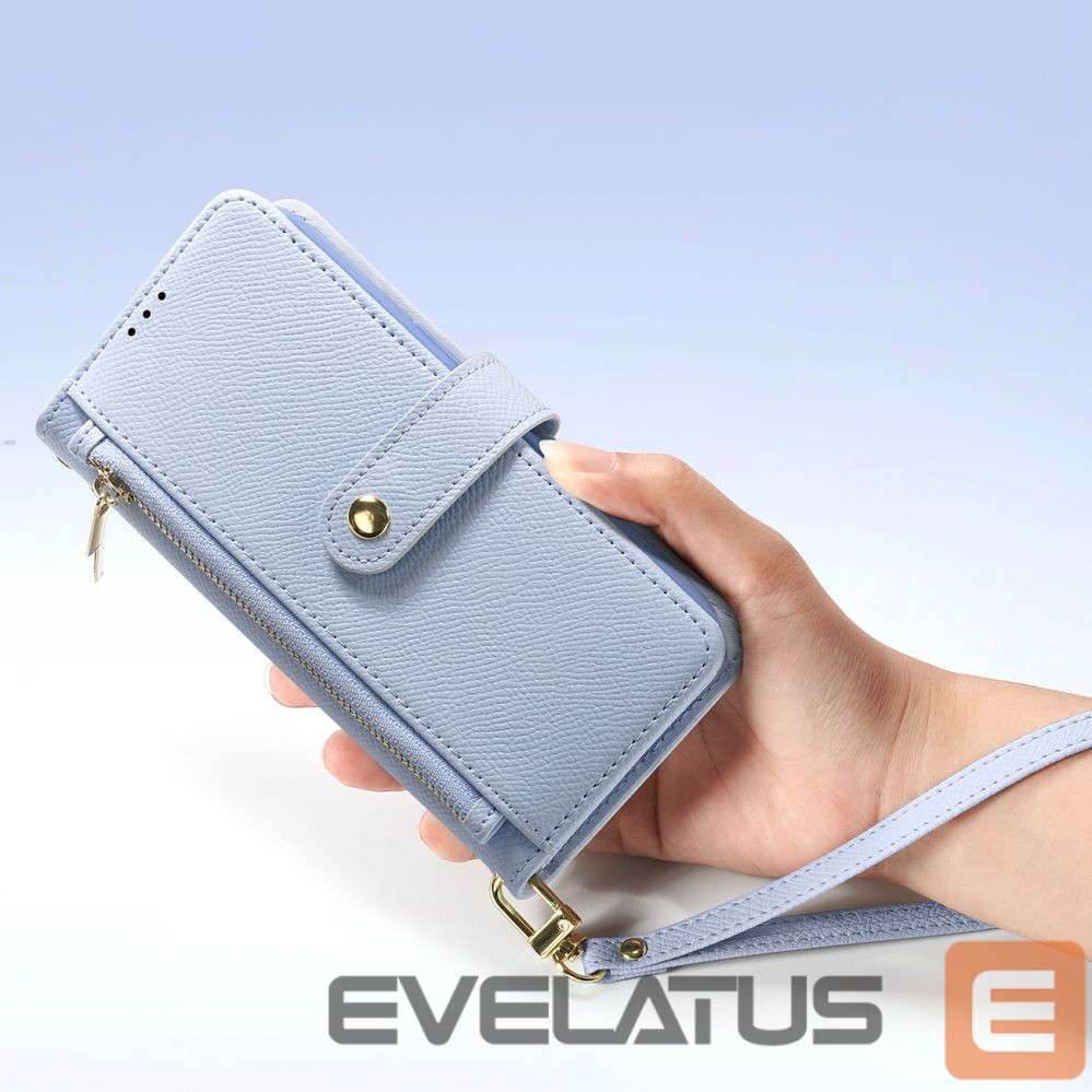 Back panel cover Dux Ducis Dux Ducis Lawa Leather Case for iPhone 16 Pro Max with Detachable Magnetic Wallet - Blue