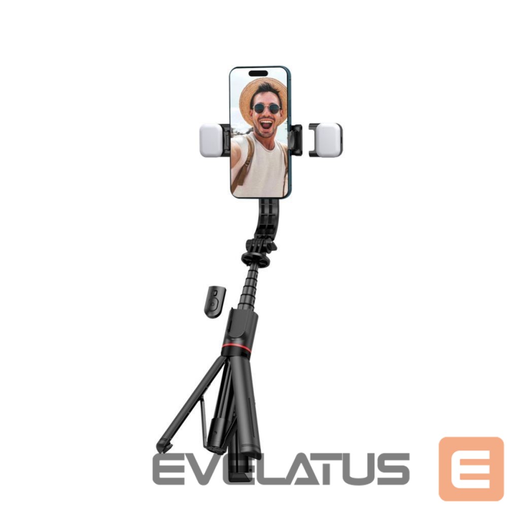Camera accessory Tech-Protect Tech-Protect L05S Bluetooth Selfie Stick with Tripod up to 105cm with LED Light - Black