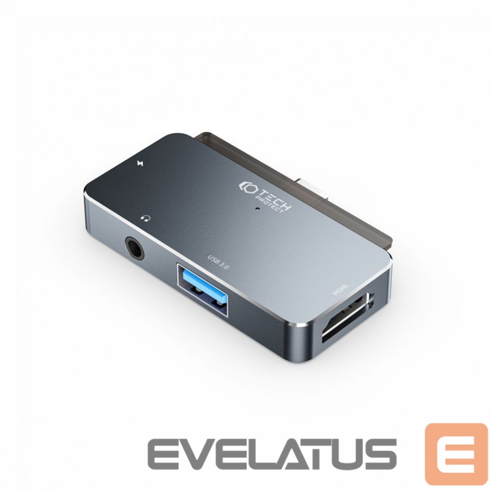 Other Computer Accessory Tech-Protect HUB Tech-Protect V6 4in1 USB-C - USB-A 3.0 / USB-C PD100W / HDMI / mini jack 3.5mm - gray