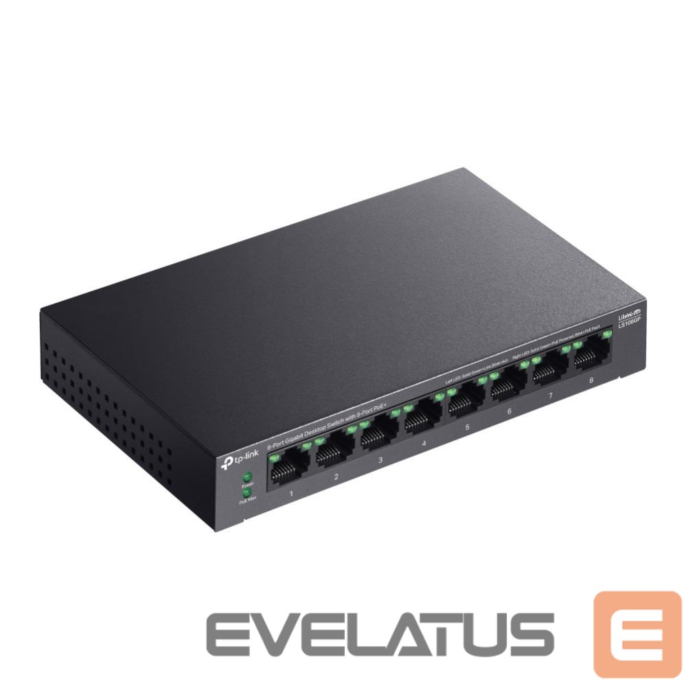 Commutator TP-Link NET SWITCH 8PORT 8POE+/LS108GP