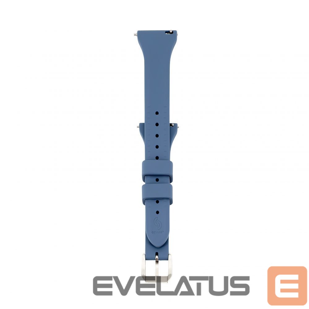 Strap Connect 22mm T-buckle Silicone Loop Watch Strap (130mm M/L) Blue