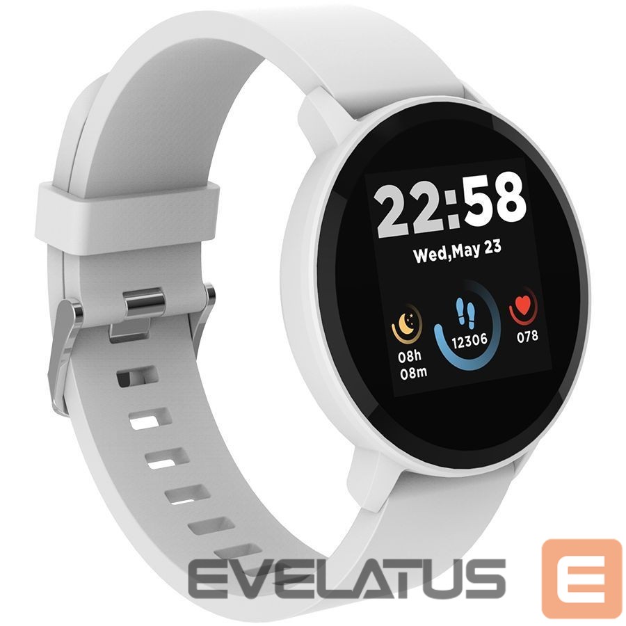 Smart watches Canyon CANYON Lollypop SW-63, Smart watch, 1.3inches IPS full touch screen, Round watch, IP68 waterproof, multi-sport mode, BT5.0, compatibility with iOS and android, Silver white, Host: 25.2*42.5*10.7mm, Strap: 20*250mm, 45g