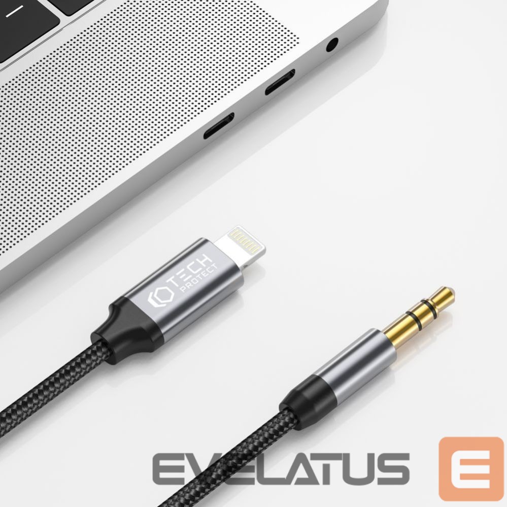 Cable Tech-Protect Lightning (male) || mini jack 3.5 mm (male)