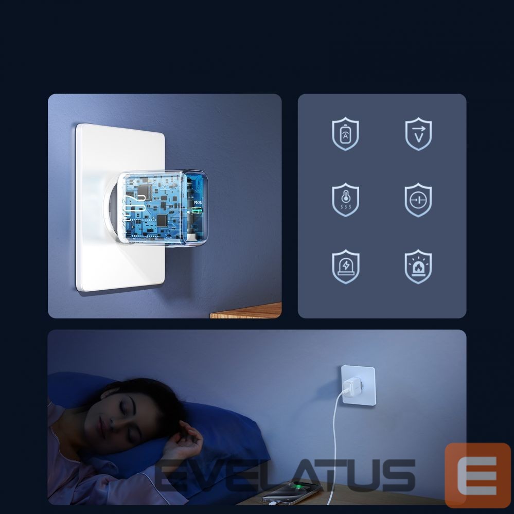 Adapter Joyroom Joyroom JR-TCF20 wall charger with a USB-C connector with a power of up to 20W (with USB-C / USB-C cable)