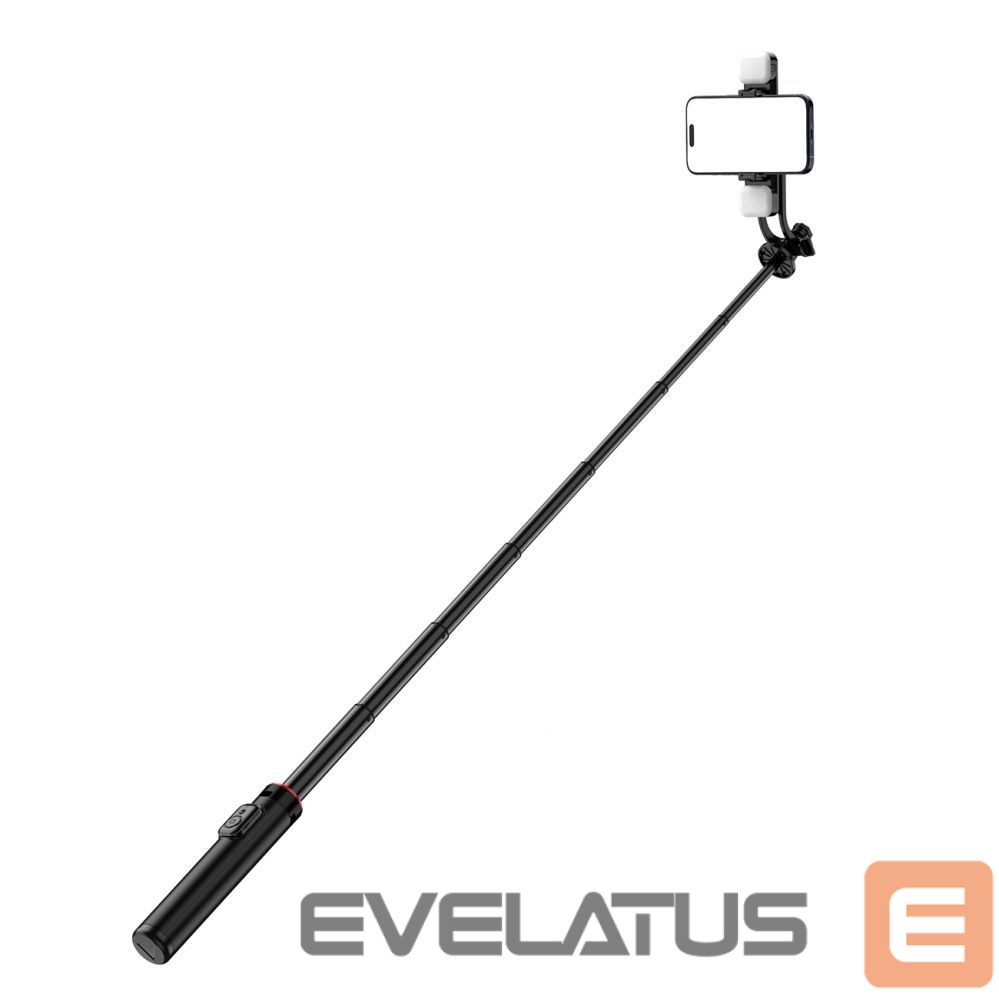 Camera accessory Hurtel Selfie stick WC12YDS 1.3m aluminum alloy telescopic tripod with dual lamp and phone holder - black