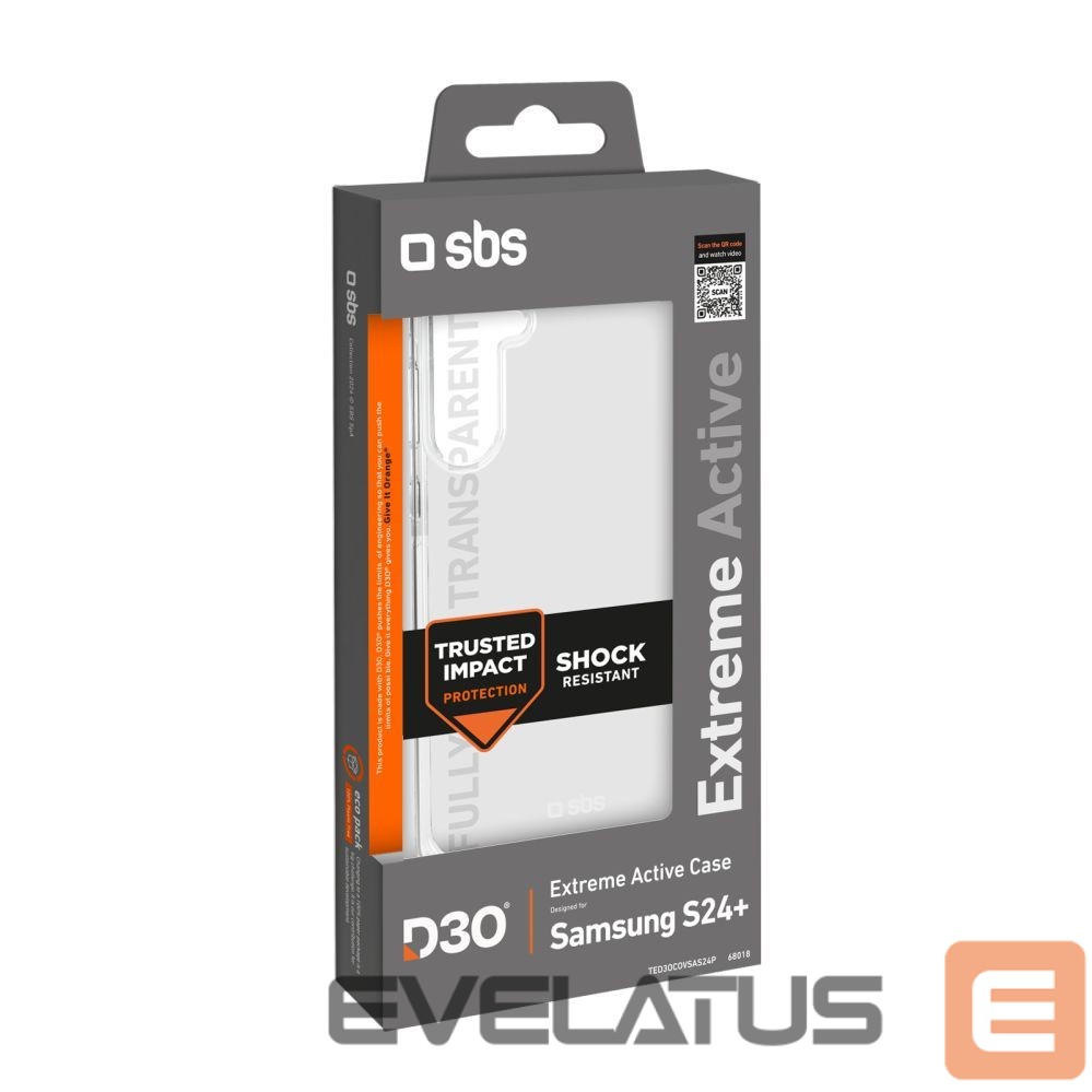 Back panel cover SBS SBS D3O Case for Samsung Galaxy S24+ - Transparent
