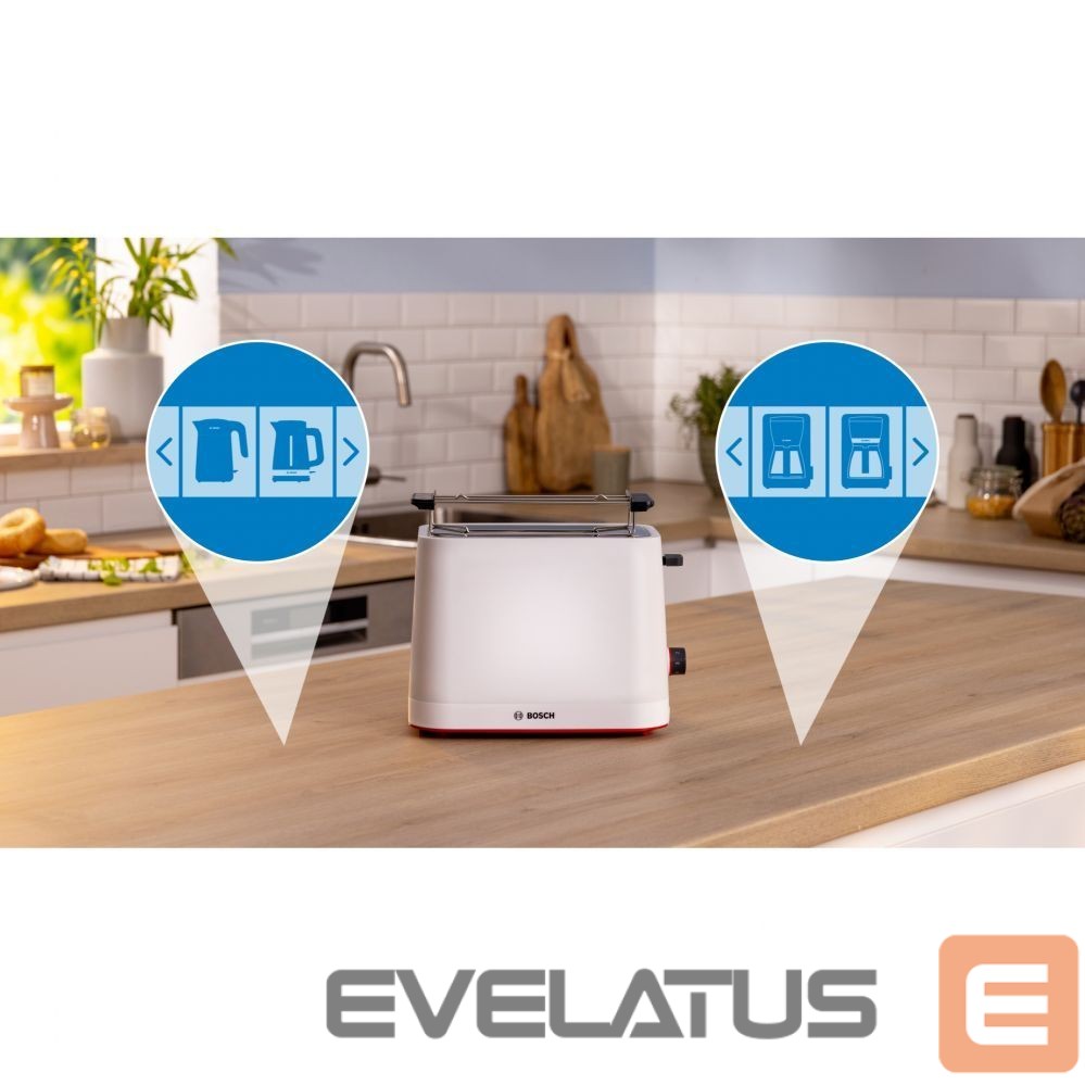 Toster Bosch Compact Toaster | TAT3M121 MyMoment | Number of slots 2 | Housing material Plastic | White