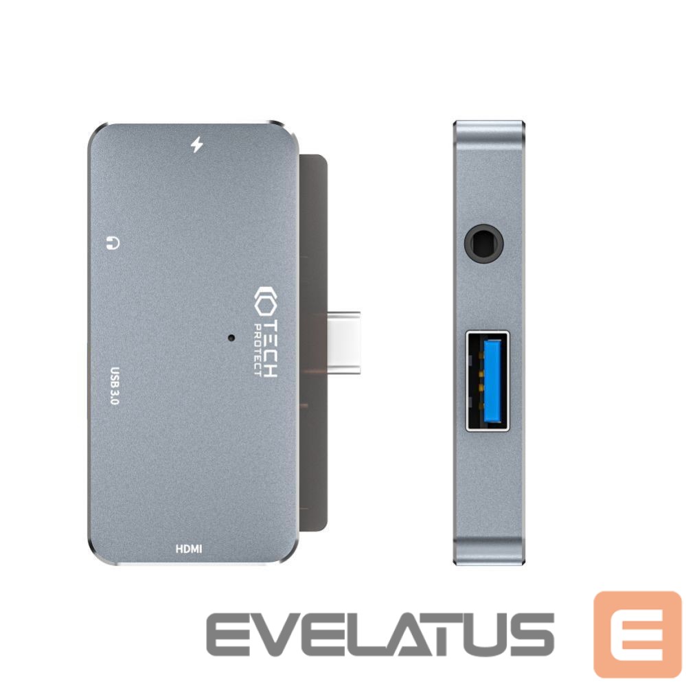 Other Computer Accessory Tech-Protect HUB Tech-Protect V6 4in1 USB-C - USB-A 3.0 / USB-C PD100W / HDMI / mini jack 3.5mm - gray