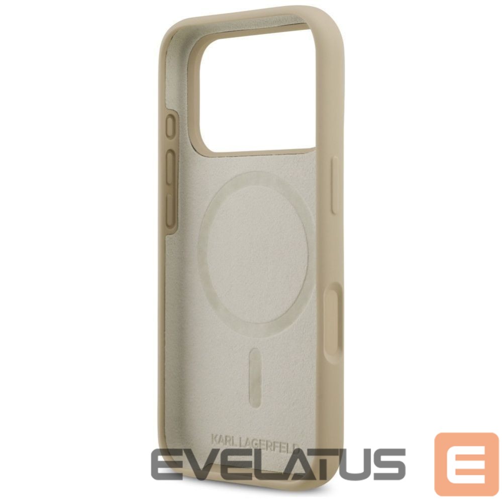 Back panel cover Karl Lagerfeld Apple KARL LAGERFELD case for IPHONE 17 Pro compatible with MagSafe KLHMP17LSKIGROW (Silicone W/ KL Sketch & Logo) brown Brown