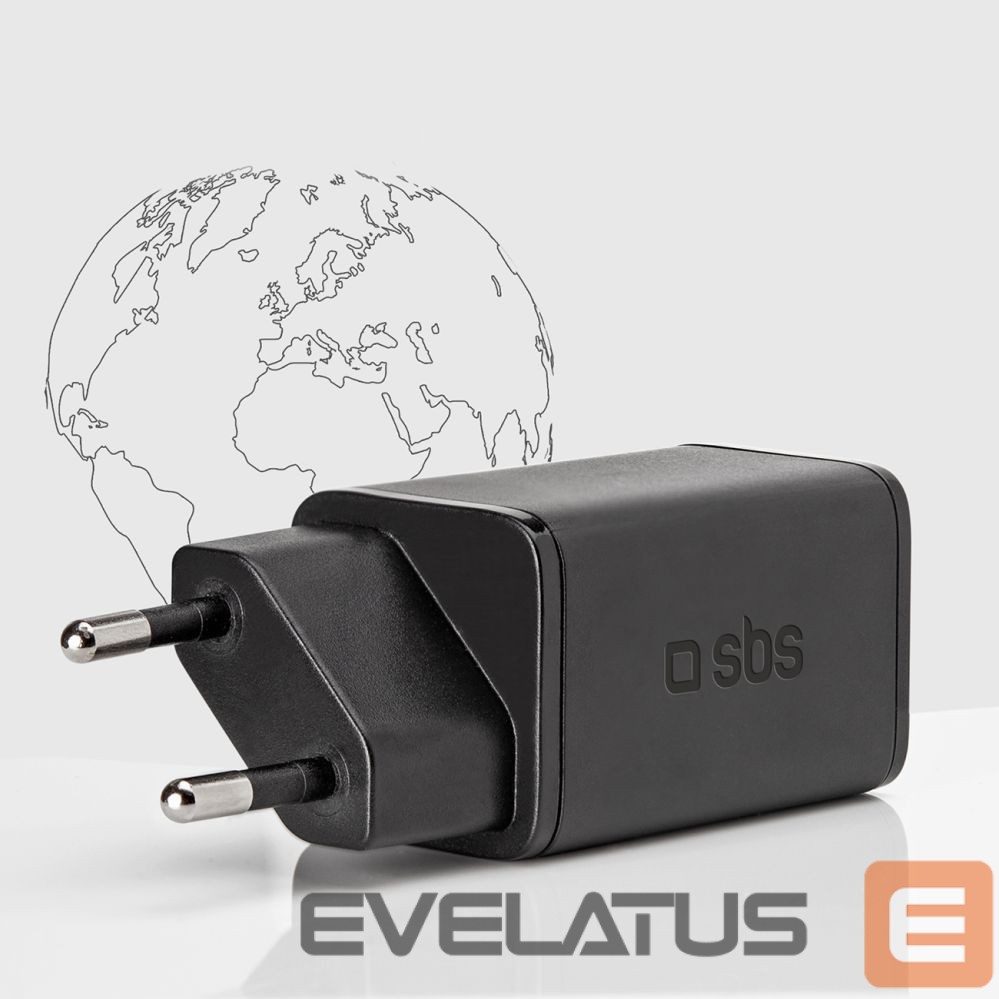 Adapter SBS SBS TETRGAN1C45W 45W GaN USB-C Wall Charger with Power Delivery - Black