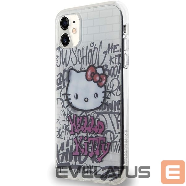 Back panel cover Hello Kitty Hello Kitty IML Kitty On Bricks Graffiti case for iPhone 11 / Xr - white