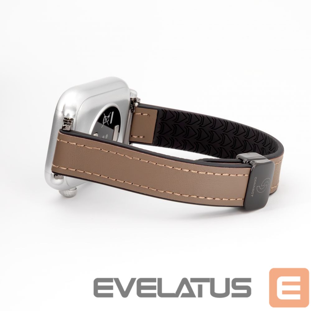 Strap Connect 22mm Silicone Leather Watch Strap with Magnetic Wine Red