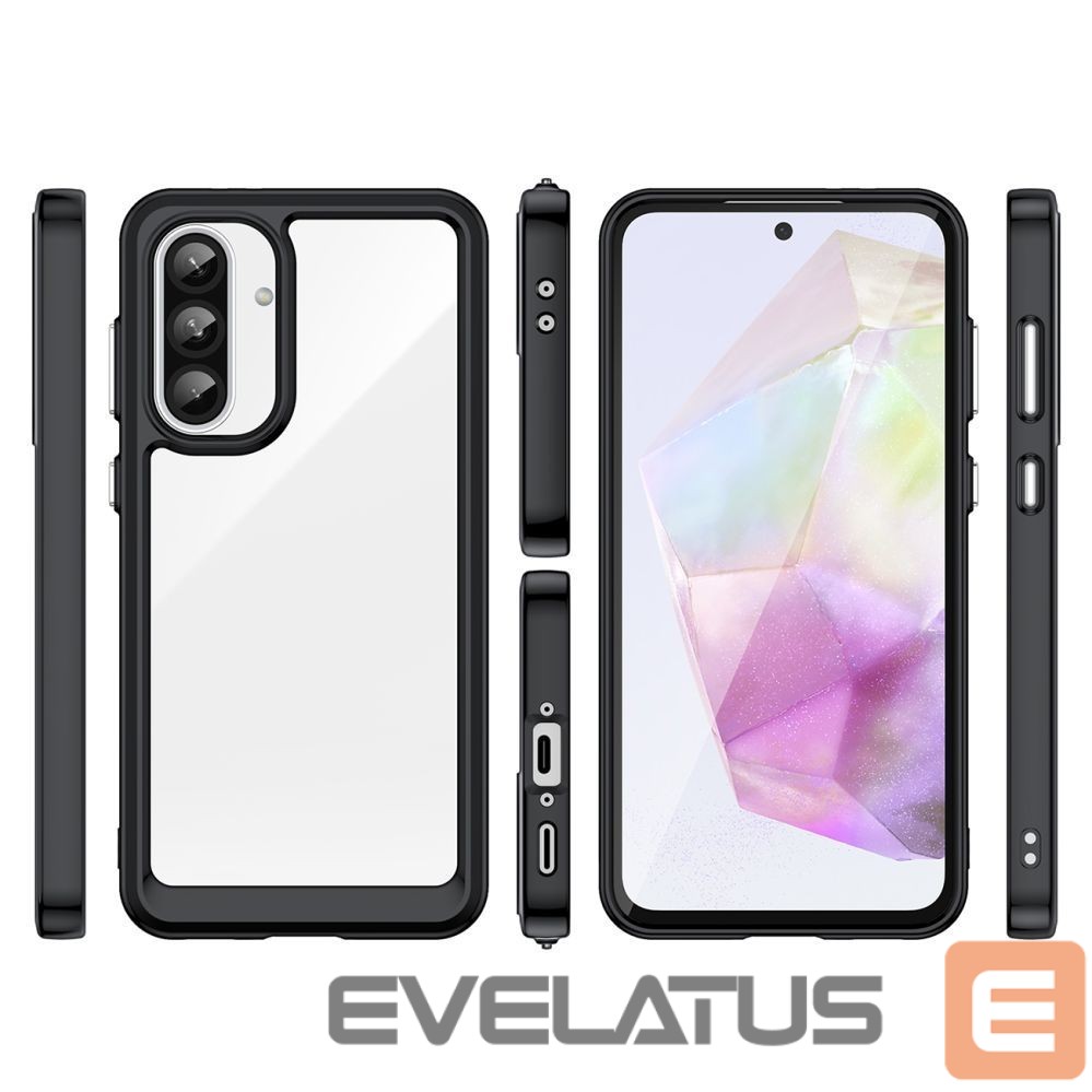 Back panel cover Hurtel Outer Space Case for Samsung Galaxy A26 Cover with Flexible Frame - Black