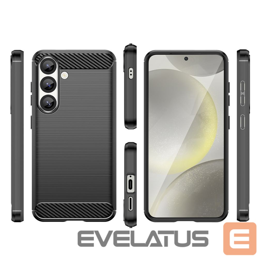 Back panel cover Hurtel Carbon Case for Samsung Galaxy S25 Edge - Black