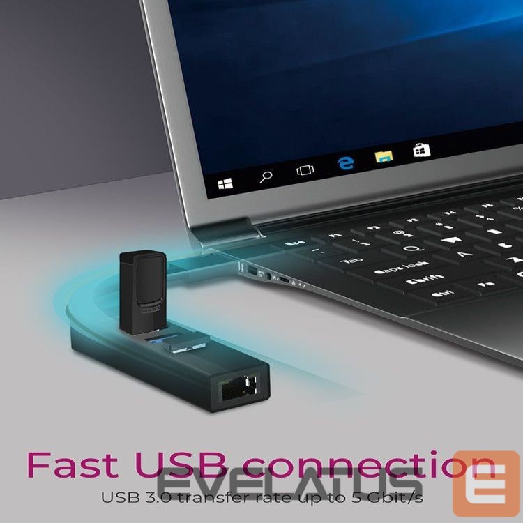 Routers Raidsonic 4 Port Hub with USB 3.0 Type-A, Type-C, Gigabit LAN Icy Box IB-HUB1419-LAN Black