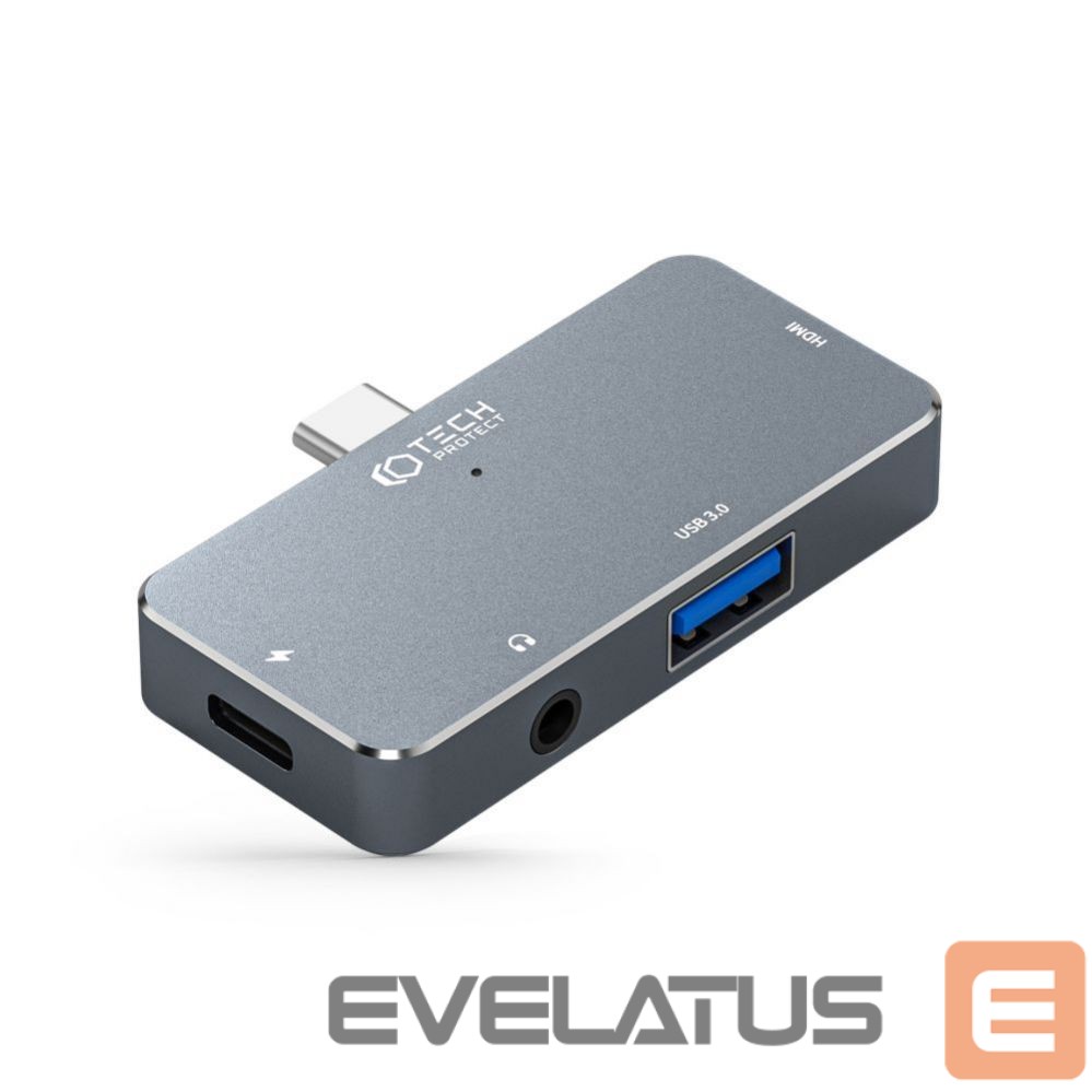 Other Computer Accessory Tech-Protect HUB Tech-Protect V6 4in1 USB-C - USB-A 3.0 / USB-C PD100W / HDMI / mini jack 3.5mm - gray