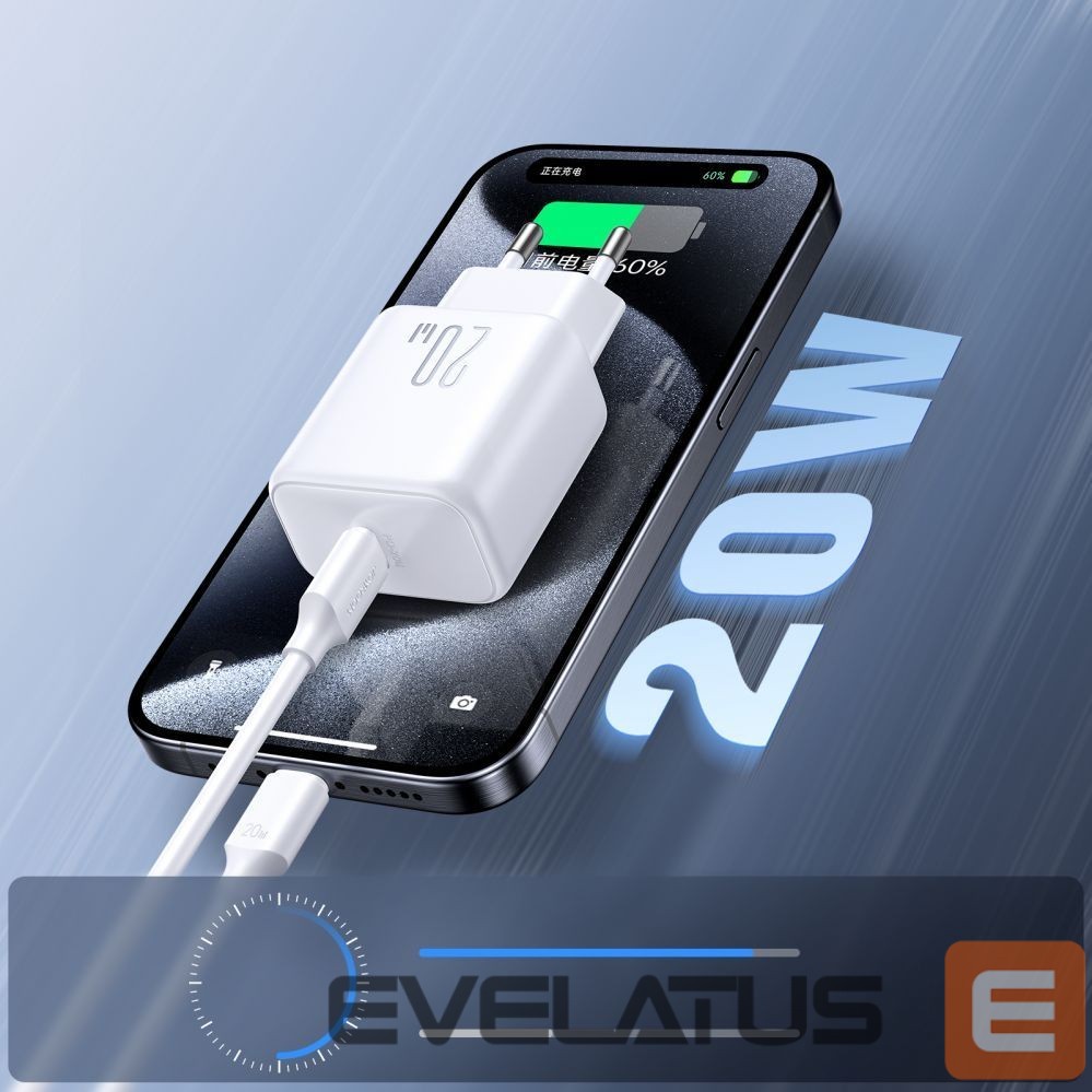 Adapter Joyroom Joyroom JR-TCF20 wall charger with a USB-C connector with a power of up to 20W (with USB-C / USB-C cable)