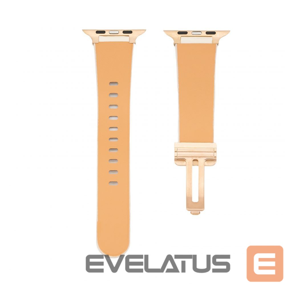 Strap Connect Watch 42/44/45mm Single loop buckle leather Watch Straps White