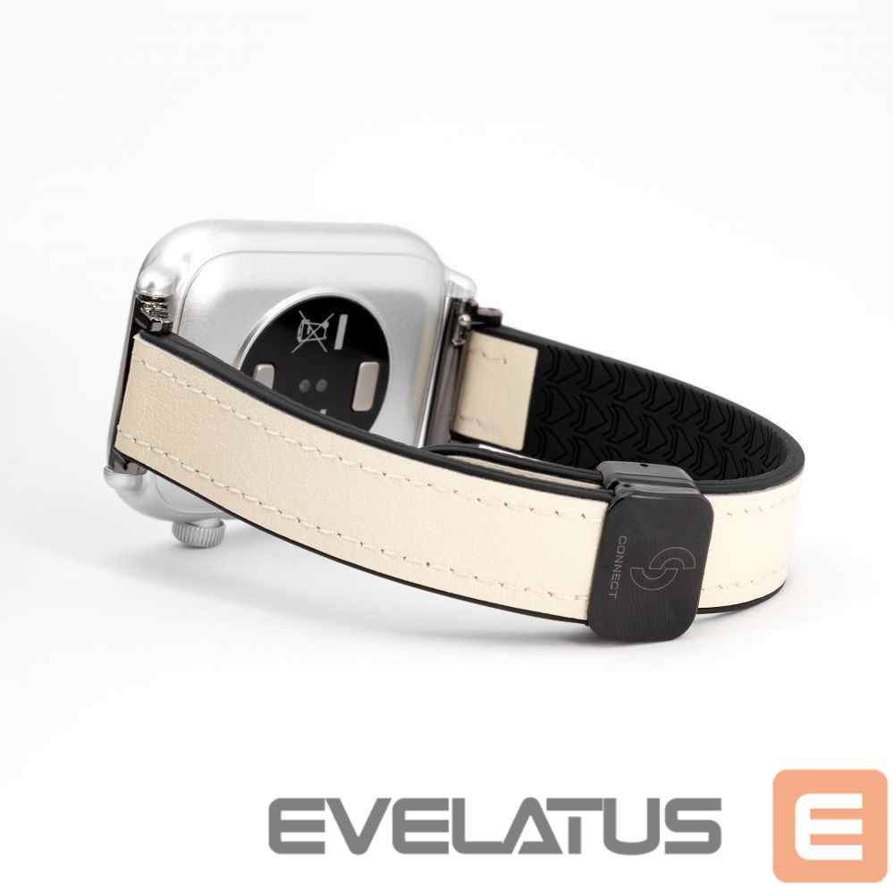 Strap Connect 22mm Silicone Leather Watch Strap with Magnetic White
