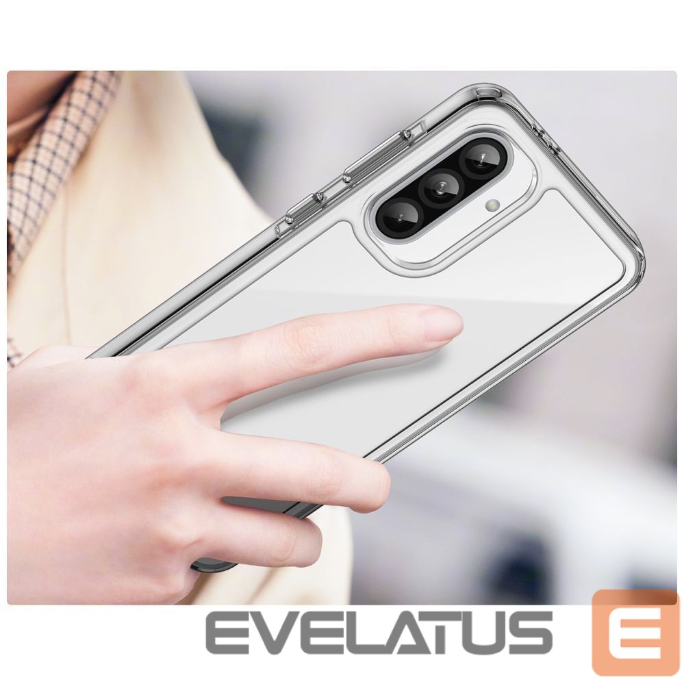 Back panel cover Hurtel Outer Space Case for Samsung Galaxy A26 Cover with Flexible Frame - Transparent