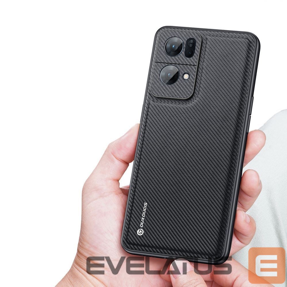 Back panel cover Dux Ducis Dux Ducis Fino case cover covered with nylon material Oppo Reno7 Pro 5G black