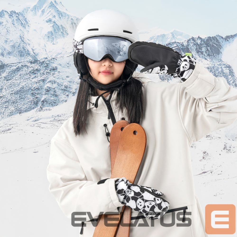 The others Qunature Qunature Panda Heat Transfer Ski Gloves Kids Size S - Black/White