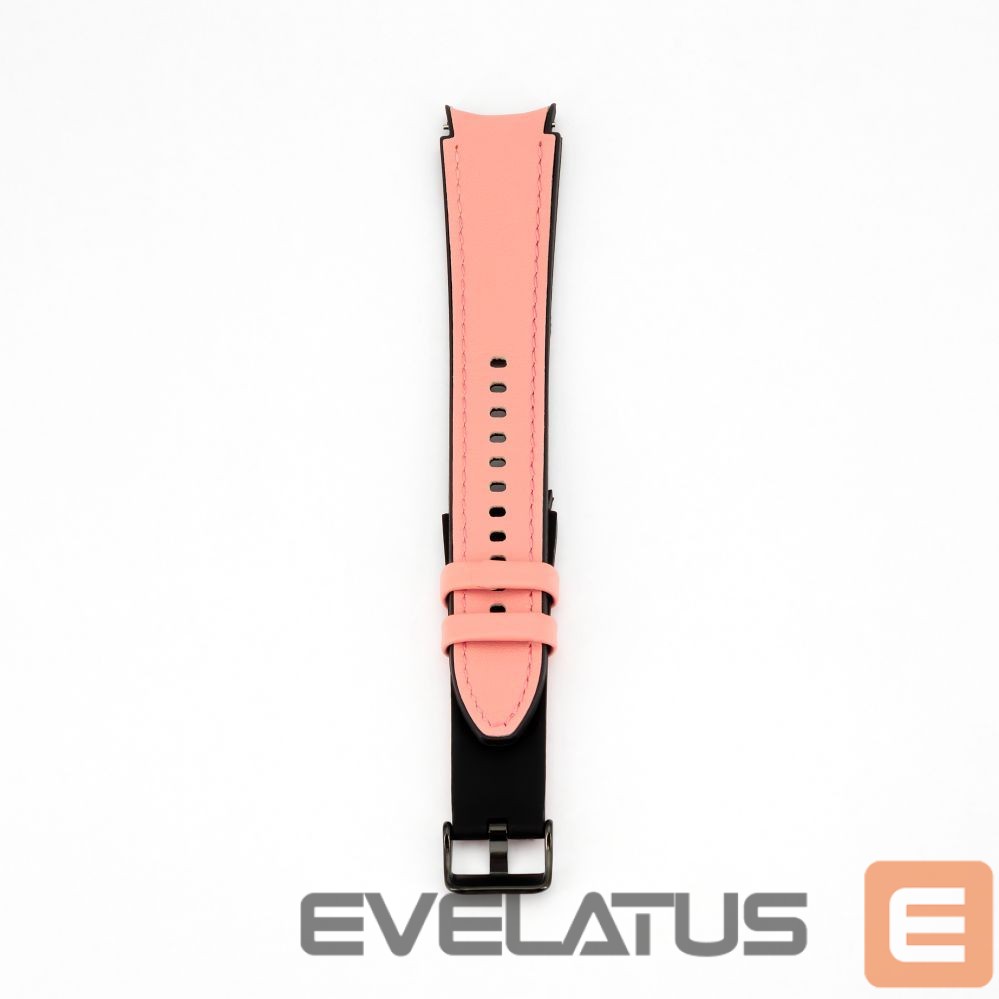 Strap Connect 20mm Silicone Patch Leather Watch Strap (130mm M/L) Pink