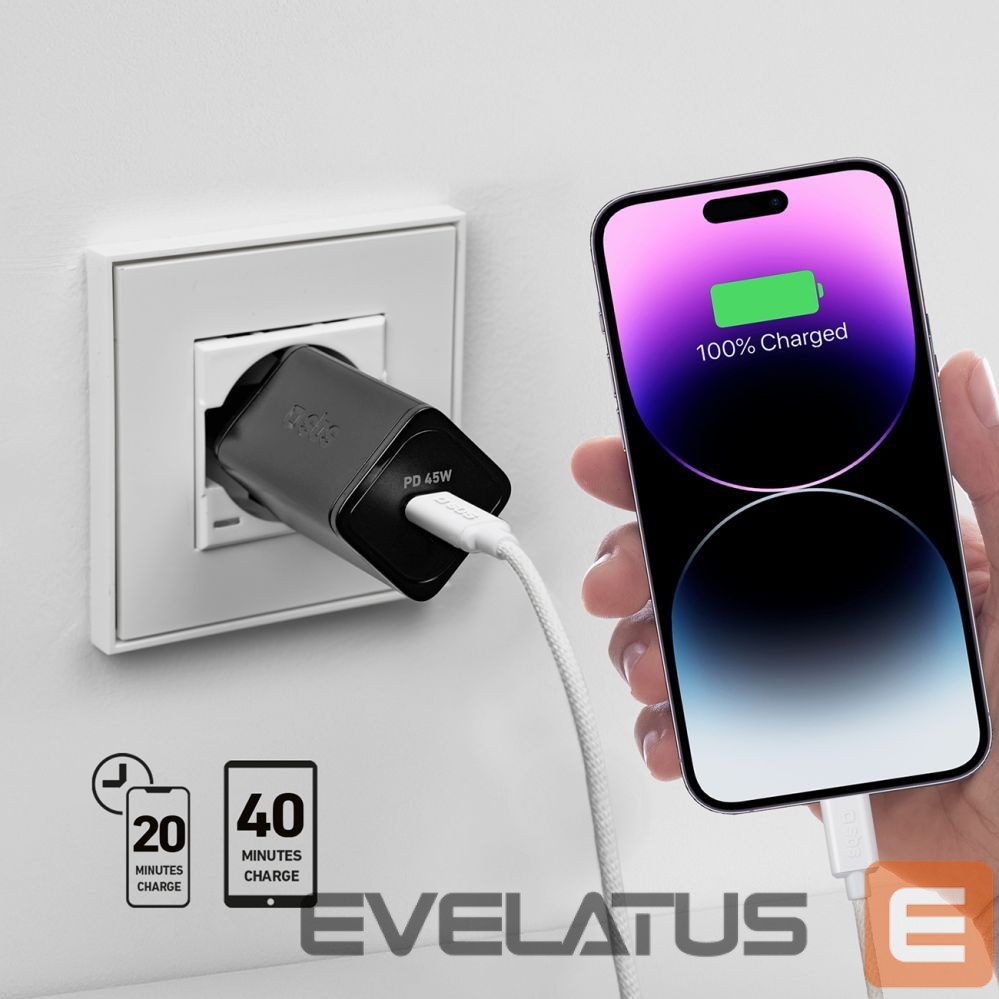 Adapter SBS SBS TETRGAN1C45W 45W GaN USB-C Wall Charger with Power Delivery - Black