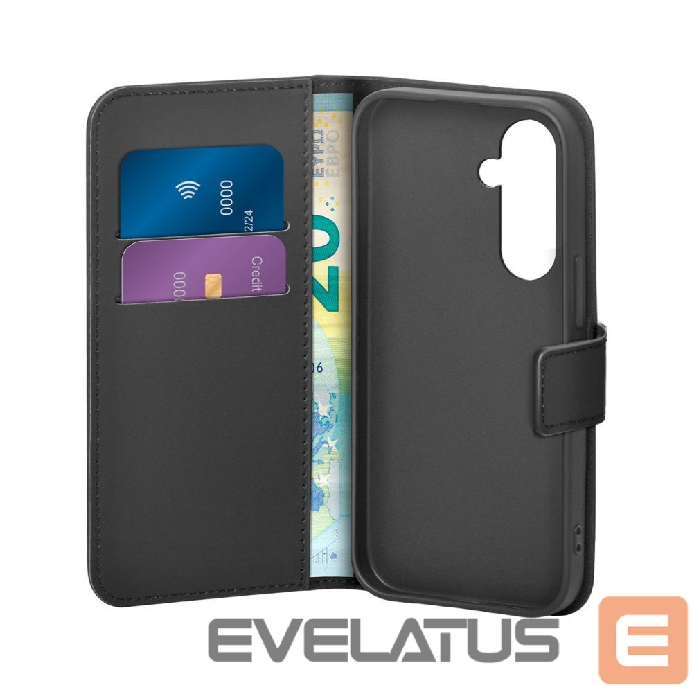 Back panel cover Puro Puro Booklet Case with Flip and Wallet for Samsung Galaxy S25 - Black
