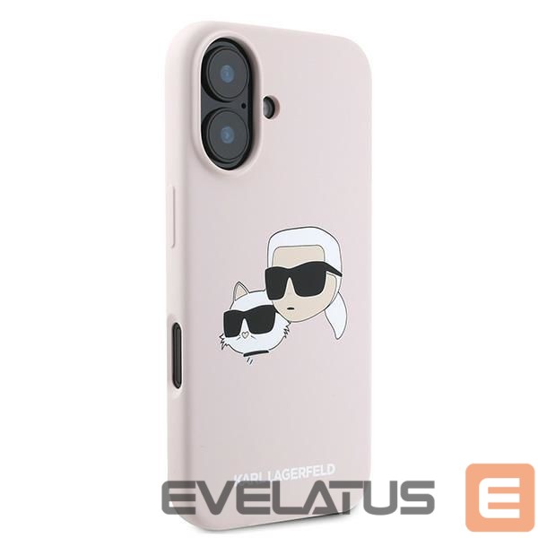 Back panel cover Karl Lagerfeld Karl Lagerfeld Silicone Case Heads Print MagSafe for iPhone 16 Plus - Pink
