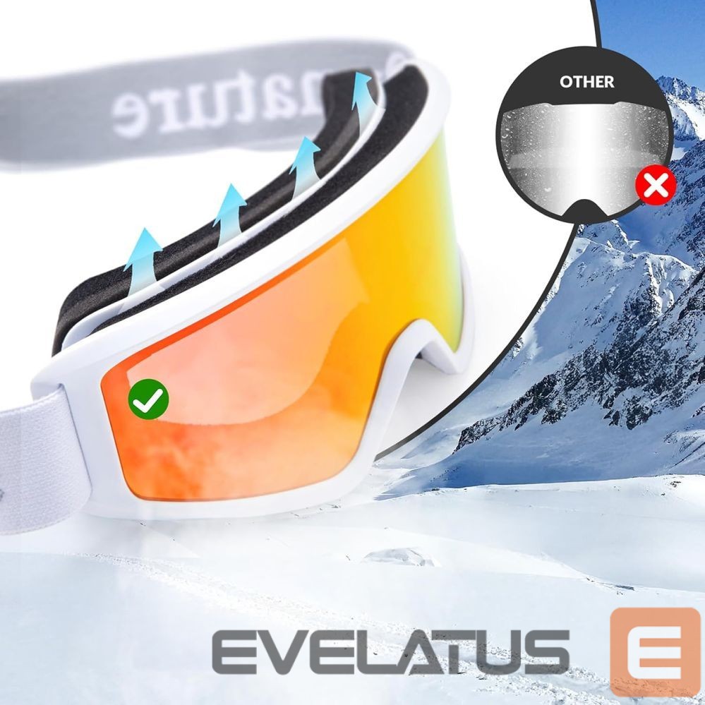 The others Qunature Qunature White Ski Goggles for Adults - White