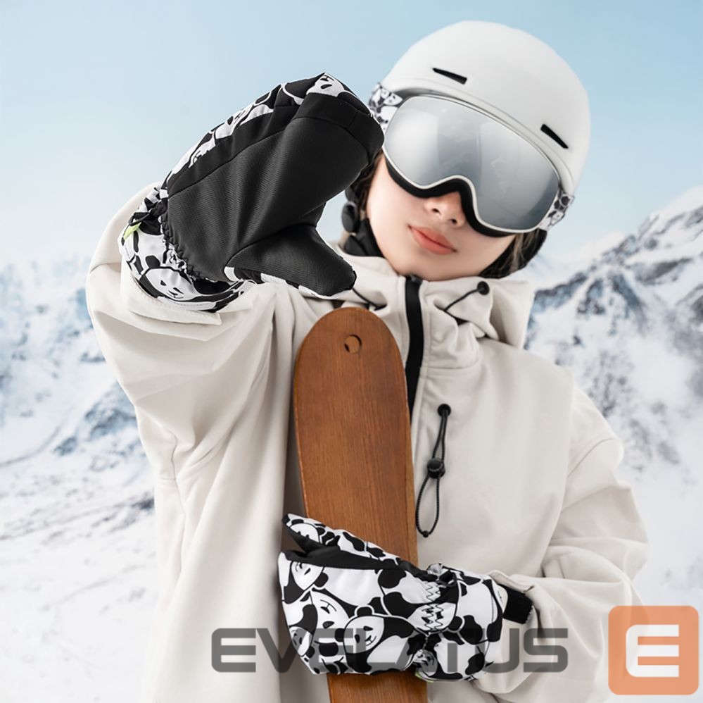 The others Qunature Qunature Panda Heat Transfer Ski Gloves Kids Size S - Black/White