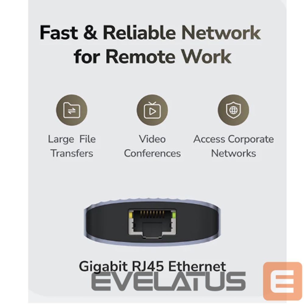 Routers Cudy UH606 PortMate USB-C 6-in-1 Hub 4K 60Hz HDMI Gigabit LAN 3x USB-A Power Input Grey