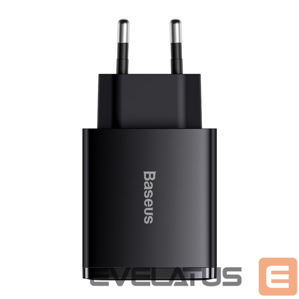 Adapter Baseus Baseus Compact fast charger 2x USB / USB Type C 30W 3A Power Delivery Quick Charge black (CCXJ-E01)